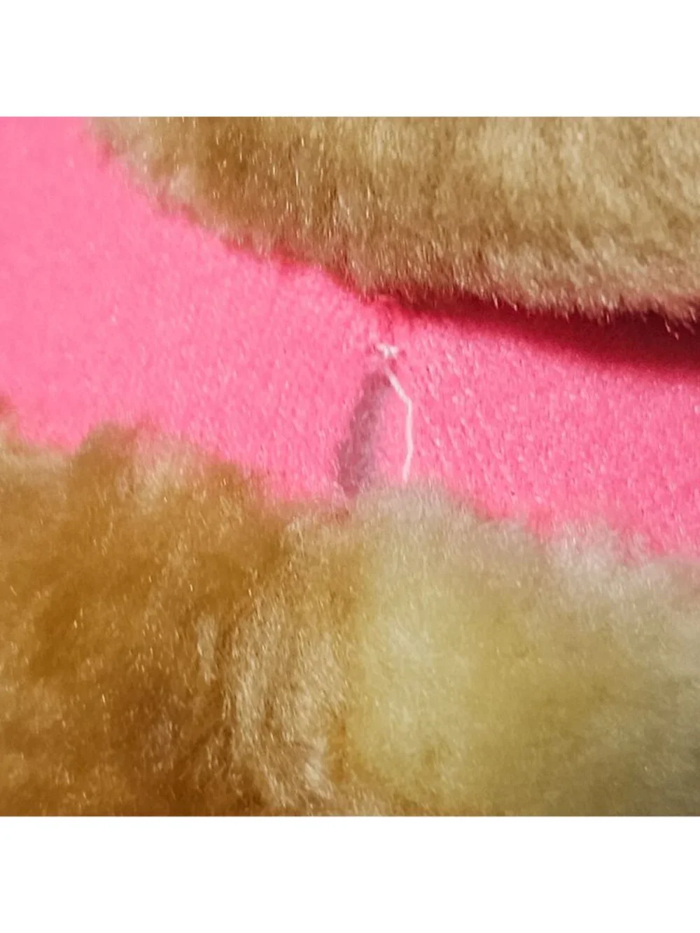 Vintage Teddy Bear 9 inch Plush Pink Hat Shirt Yellow Pom Pom Stuffed Animal Toy
